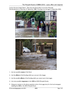 The Morpeth floods of 2008 & 2012: cause, effect and response