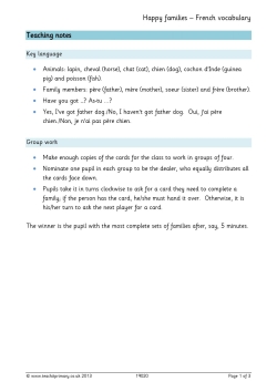 Happy families – French card game