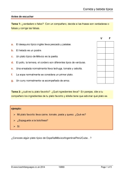 Comida y bebida típica