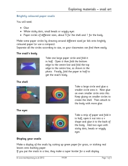 Exploring materials – snail art
