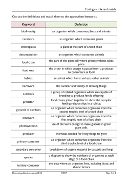 Ecology – mix and match