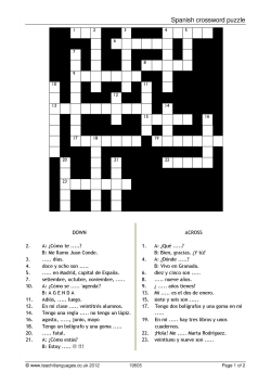 Spanish crossword puzzle