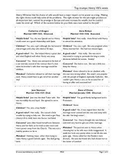 Top trumps: Henry VIII's wives
