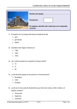 Cuestionario sobre el mundo hispanohablante