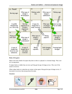 Snakes and ladders – chemical and physical change