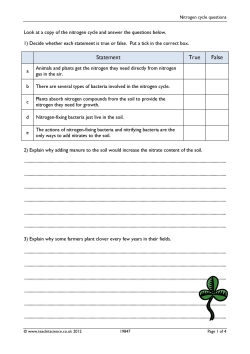 Nitrogen cycle questions
