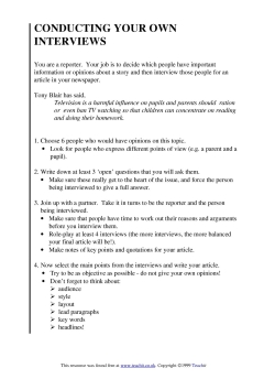 Conduct your own interviews