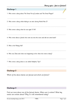 Diary quiz – fact or fiction?