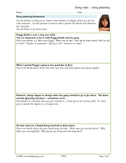 Gang rules – story planning