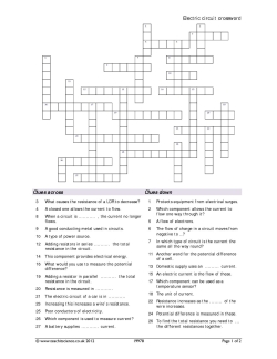 Electric circuit crossword Electric circuit crossword