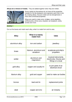Alloys and their uses
