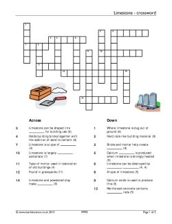 Limestone crossword