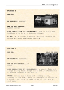 WWII evacuation billet cards