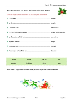 French Christmas prepositions