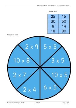 Multiplication and division calculation circles