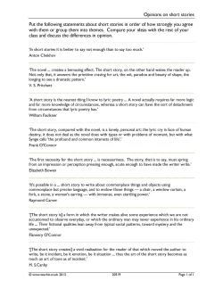 Opinions on short stories
