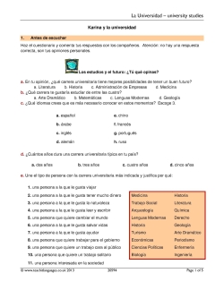 La universidad - university studies