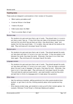 Revision cards Revision cards