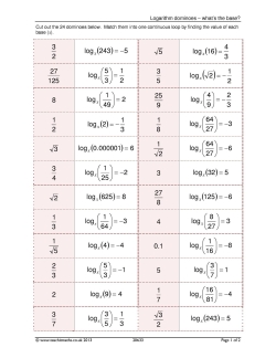 Logarithm dominoes – what's the base? Logarithm dominoes – what's the base?