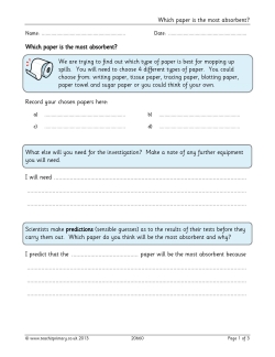 Which paper is the most absorbent?