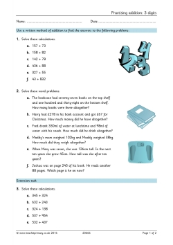 Practising addition: 3 digits (Y3/4)