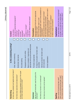 Literacy placemat