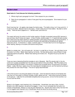 What constitutes a good paragraph?