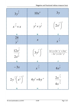 Negative and fractional indices treasure hunt