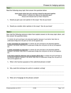 Phrases for hedging opinions