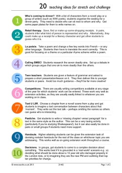 20 teaching ideas for stretch and challenge