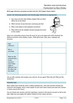 Narrative voice and structure