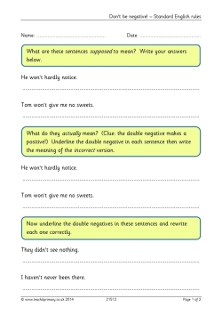 Don't be negative! – Standard English rules