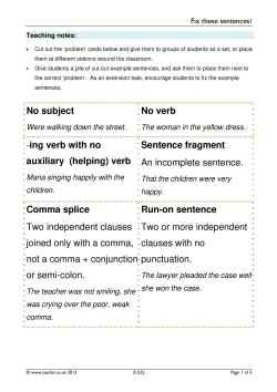 Fix these sentences!