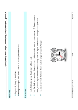 Digital / analogue time bingo – o'clock / half past / quarter past / quarter to
