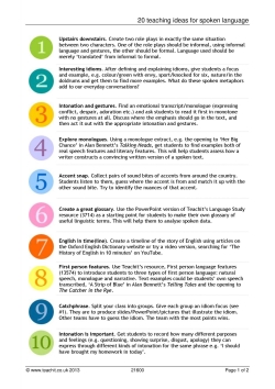 20 teaching ideas for spoken language