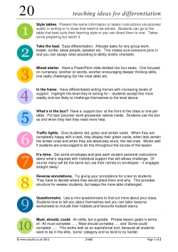 20 teaching ideas for differentiation 20 teaching ideas for differentiation
