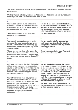 Persuasive role play Persuasive role play