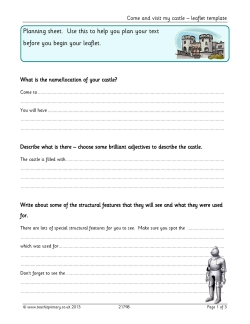 Come and visit my castle – planning template