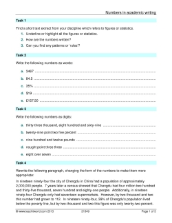 Numbers in academic writing