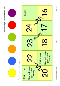 Units of weights conversion board game
