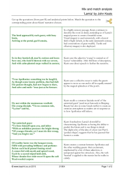 Mix and match analysis