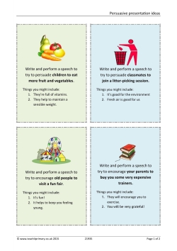 Persuasive presentation ideas