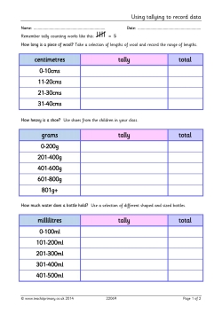 Using tallying to record data