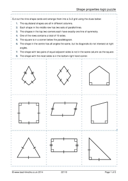 Shape properties logic puzzle Shape properties logic puzzle