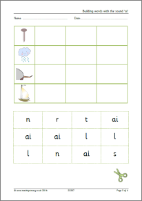 Building words with the sound 'ai'