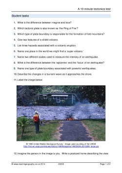 A 10 minute tectonics quiz