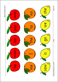 Sight word fruit bowl