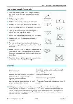 GPS revision - fortune teller game