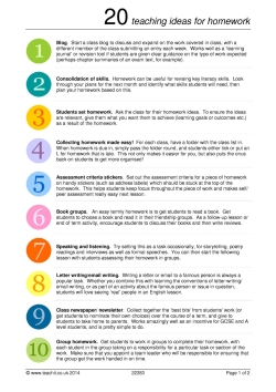 20 teaching ideas for homework 20 teaching ideas for homework