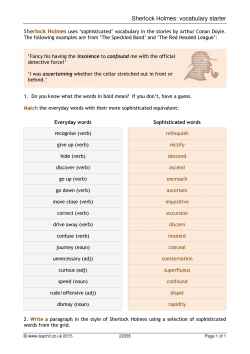 Sherlock Holmes: vocabulary starter